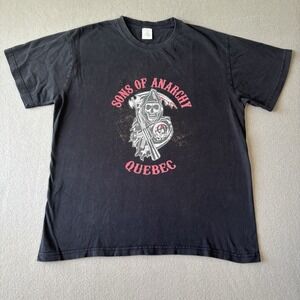 VTG‎ Y2K Grunge Sons of Anarchy Quebec Mens Black L Samcro Grim Reaper Skull SOA